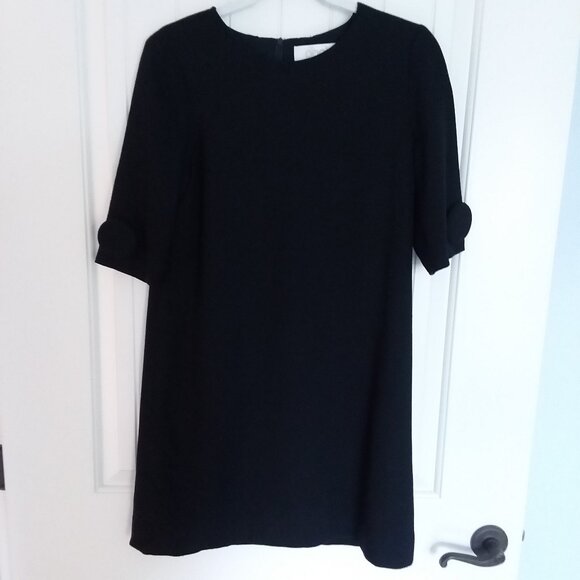 Goat Dresses & Skirts - Goat Wool Shift Dress with Button Sleeve Detail Blue Size 6